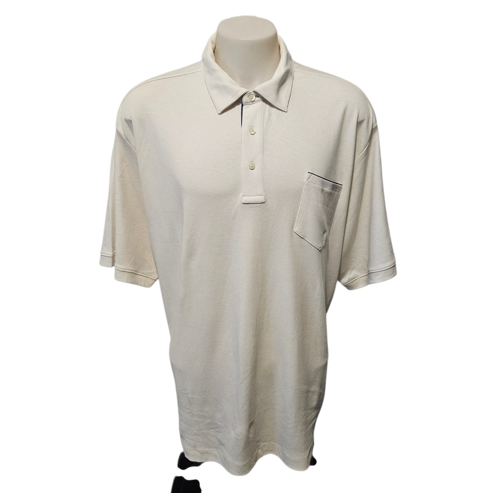 Tahari Fine Cotton Interlock Golf Polo Big&Tall Shirt Pocket Short Sleeve XXL
